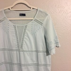 GAP light blue embroidered shift dress